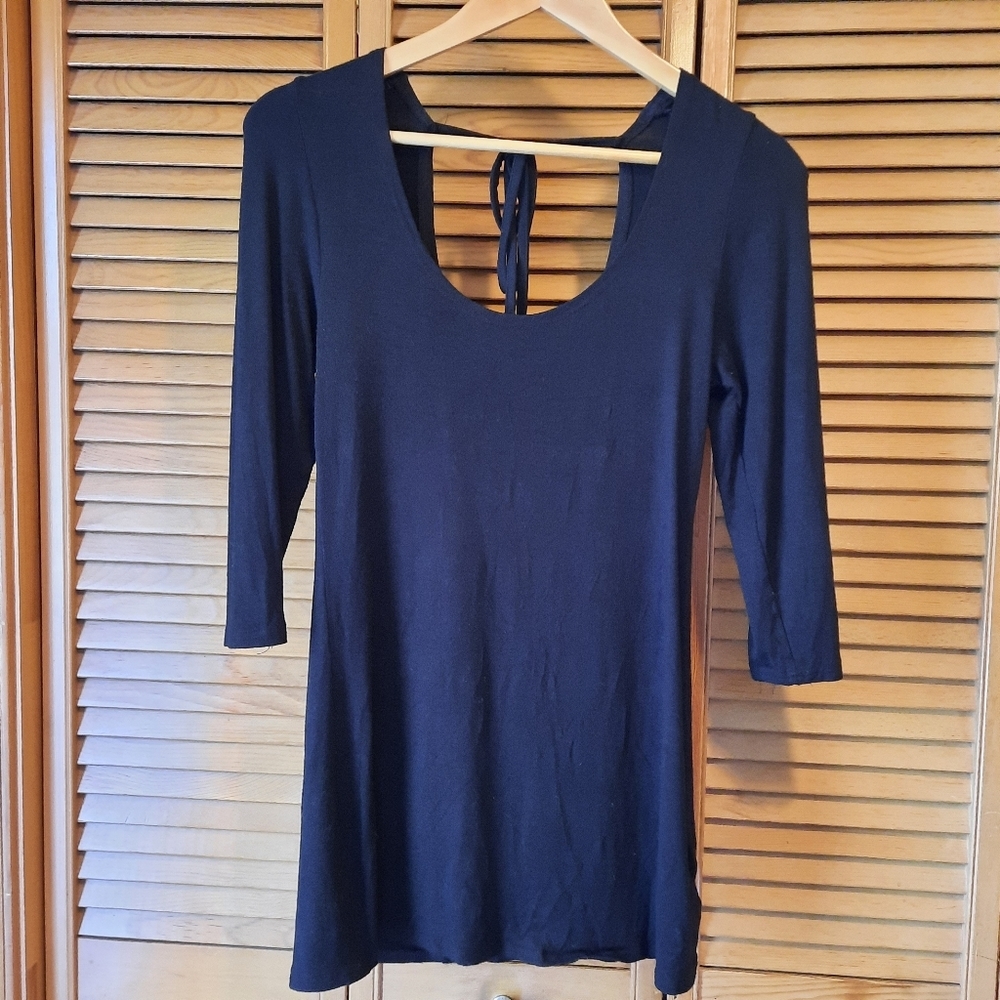 SWS Long Black Top with Open Back